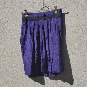 Staring at Stars Skirt SmPurple /black pleat front Fancy Celestial whimsey Goth
